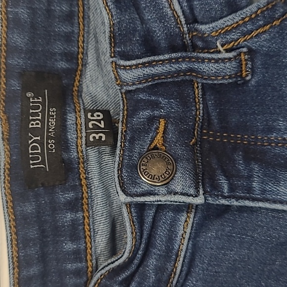 Judy Blue Jeans Women's sz 3/26 Distressed Mid Rise Skinny Leg Denim Jean - Picture 4 of 10